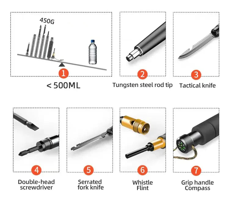 Multi-functional Tactical Survival Stick